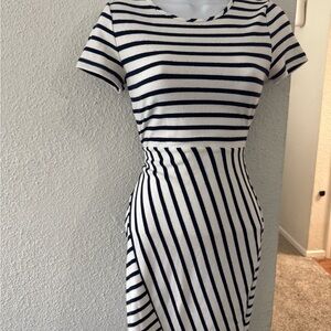 Striped Navy and White Women's Dress